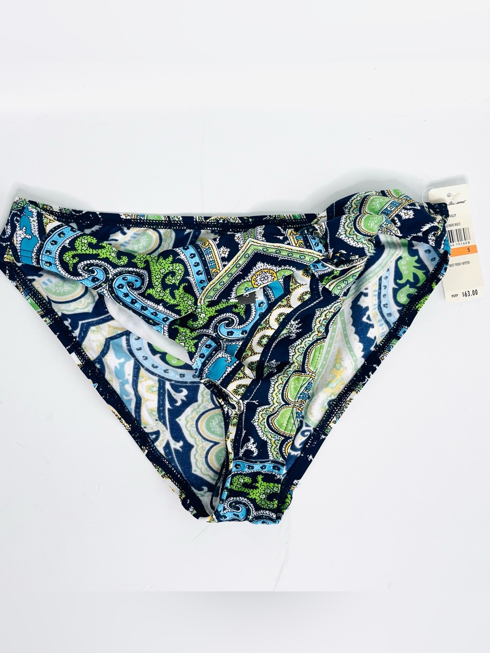 NWT Tommy Bahama Taj Paisley Bikini Bottoms in Navy, Blue & Green